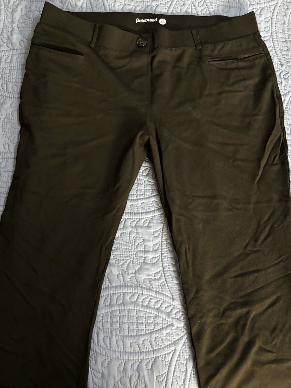 Betabrand Black Dress Pants cropped - Modern Stretch Fit PETITE